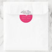 Roze Cherry Blossom Floral Wedding Favor Sticker (Tas)