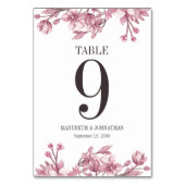 Roze Cherry Blossom Floral Wedding Kaart (Achterkant)