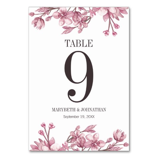 Roze Cherry Blossom Floral Wedding Kaart (Voorkant)