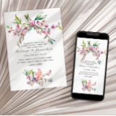 Roze Cherry Blossom Floral Wedding Kaart