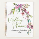 Roze Cherry Blossom Floral Wedding Planner (Voorkant)