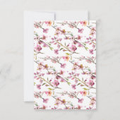 Roze Cherry Blossom Floral Wedding RSVP-kaart RSVP Kaartje (Achterkant)