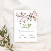 Roze Cherry Blossom Floral Wedding RSVP-kaart RSVP Kaartje