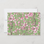 Roze Cherry Blossom Floral Wedding RSVP Kaartje (Achterkant)
