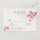 Roze Cherry Blossom Floral Wedding RSVP Kaartje (Voorkant)