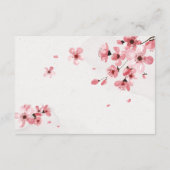 Roze Cherry Blossom Floral Wedding RSVP Kaartje (Achterkant)