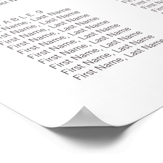 Roze Cherry Blossom Floral Wedding Seding Chart Poster (Hoek)