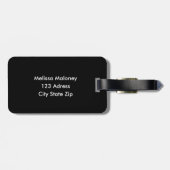 Roze Cherry Blossom Floral White Aangepast Bagagelabel (Achterkant horizontaal)