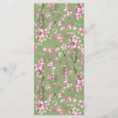 Roze Cherry Blossom Floral Wreath Wedding Menu (Achterkant)