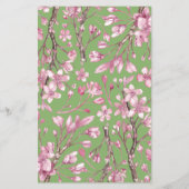 Roze Cherry Blossom Floral Wreath Wedding Menu (Achterkant)