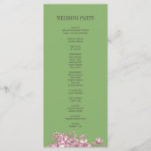 Roze Cherry Blossom Floral Wreath Wedding Programm Programmakaart (Achterkant)