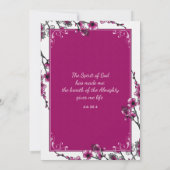 Roze Cherry Blossom Flower Bat Mitzvah Uitnodiging (Achterkant)