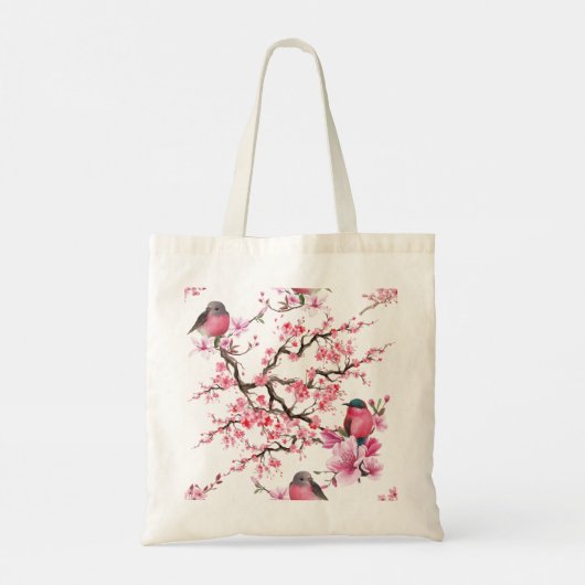 Roze Cherry Blossom Flower Pattern Tote Bag (Achterkant)