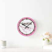 Roze Cherry Blossom Flower Personalized Clock Ronde Klok (Huis)