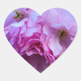 Roze Cherry Blossom Flowers Hart Sticker