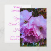 Roze Cherry Blossom Flowers Kaart (Voorkant / Achterkant)