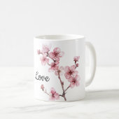 Roze Cherry Blossom Flowers Koffiemok (Voorkant rechts)