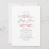 Roze Cherry Blossom Geometric Baby shower Kaart (Voorkant)