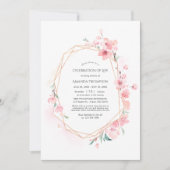 Roze Cherry Blossom Geometric Celebration of Life Kaart (Voorkant)