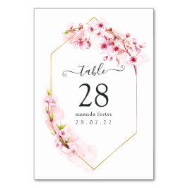 Roze Cherry Blossom Geometric Quinceañera Kaart