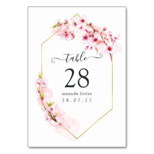 Roze Cherry Blossom Geometric Quinceañera Kaart