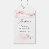 Roze Cherry Blossom Geometric Spring Wedding Cadeaulabel (Voorkant)