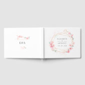 Roze Cherry Blossom Geometric Spring Wedding Gastenboek (Volledig)