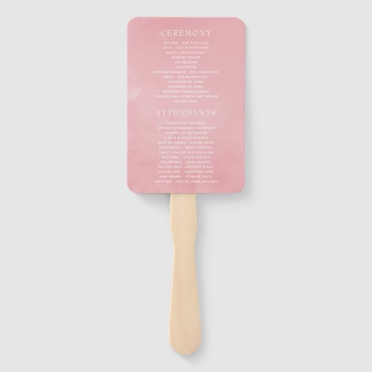 Roze Cherry Blossom Geometric Spring Wedding Handwaaier (Achterkant)