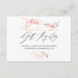 Roze Cherry Blossom Geometric Spring Wedding Informatiekaartje