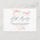 Roze Cherry Blossom Geometric Spring Wedding Informatiekaartje (Voorkant)