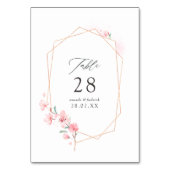 Roze Cherry Blossom Geometric Spring Wedding Kaart (Voorkant)