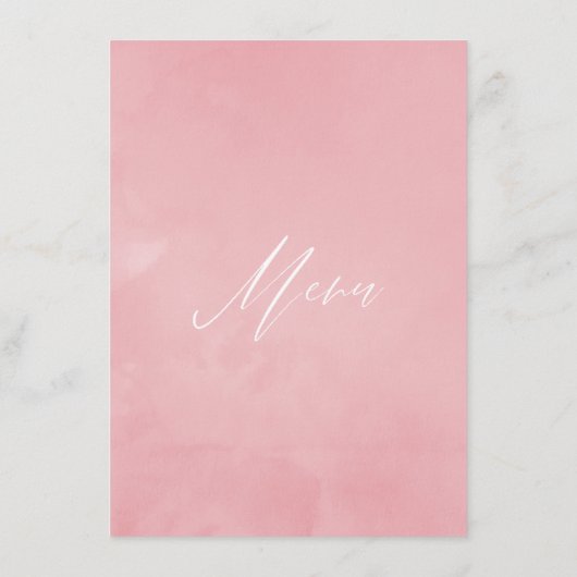 Roze Cherry Blossom Geometric Spring Wedding Menu (Achterkant)