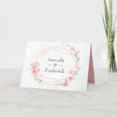 Roze Cherry Blossom Geometric Spring Wedding Programma (Voorkant)