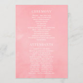 Roze Cherry Blossom Geometric Spring Wedding Programmakaart (Achterkant)