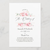 Roze Cherry Blossom Geometric Spring Wedding Programmakaart (Voorkant)