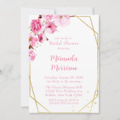 Roze Cherry Blossom Geometric Vrijgezellenfeest Kaart (Voorkant)