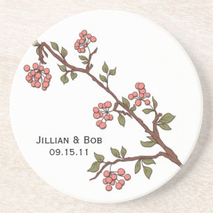 Roze Cherry Blossom - Gepersonaliseerd Onderzetter