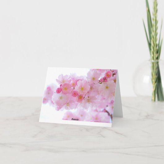 Roze Cherry Blossom | Gepersonaliseerde verjaardag Kaart (Achterkant)