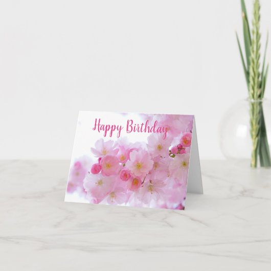 Roze Cherry Blossom | Gepersonaliseerde verjaardag Kaart (Voorkant)