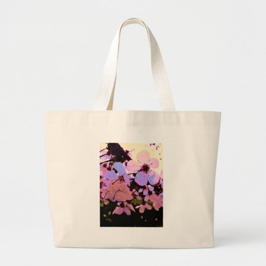 Roze Cherry Blossom Grote Tote Bag (Voorkant)
