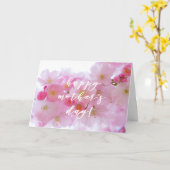 Roze Cherry Blossom | Happy Moederdag Kaart (Gele Bloem)