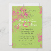 Roze Cherry Blossom Invitation Kaart (Achterkant)
