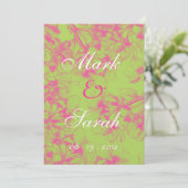 Roze Cherry Blossom Invitation Kaart (Staand voorkant)