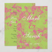 Roze Cherry Blossom Invitation Kaart (Voorkant / Achterkant)