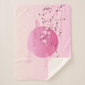 Roze Cherry Blossom | Japans landschap Sherpa Deken (Voorkant)
