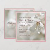 Roze Cherry Blossom Jubileum Party Kaart (Voorkant / Achterkant)