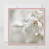 Roze Cherry Blossom Jubileum Party Kaart (Achterkant)