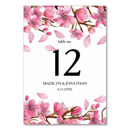 Roze Cherry Blossom Kaart (Achterkant)