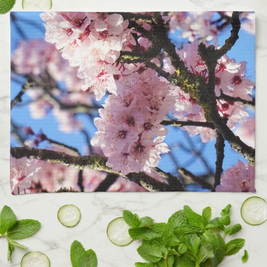 Roze Cherry Blossom Kitchen Tea Towel Theedoek (Gevouwen)