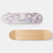Roze Cherry Blossom Mauve Glitter Shiny Persoonlijk Skateboard (Horizontaal)